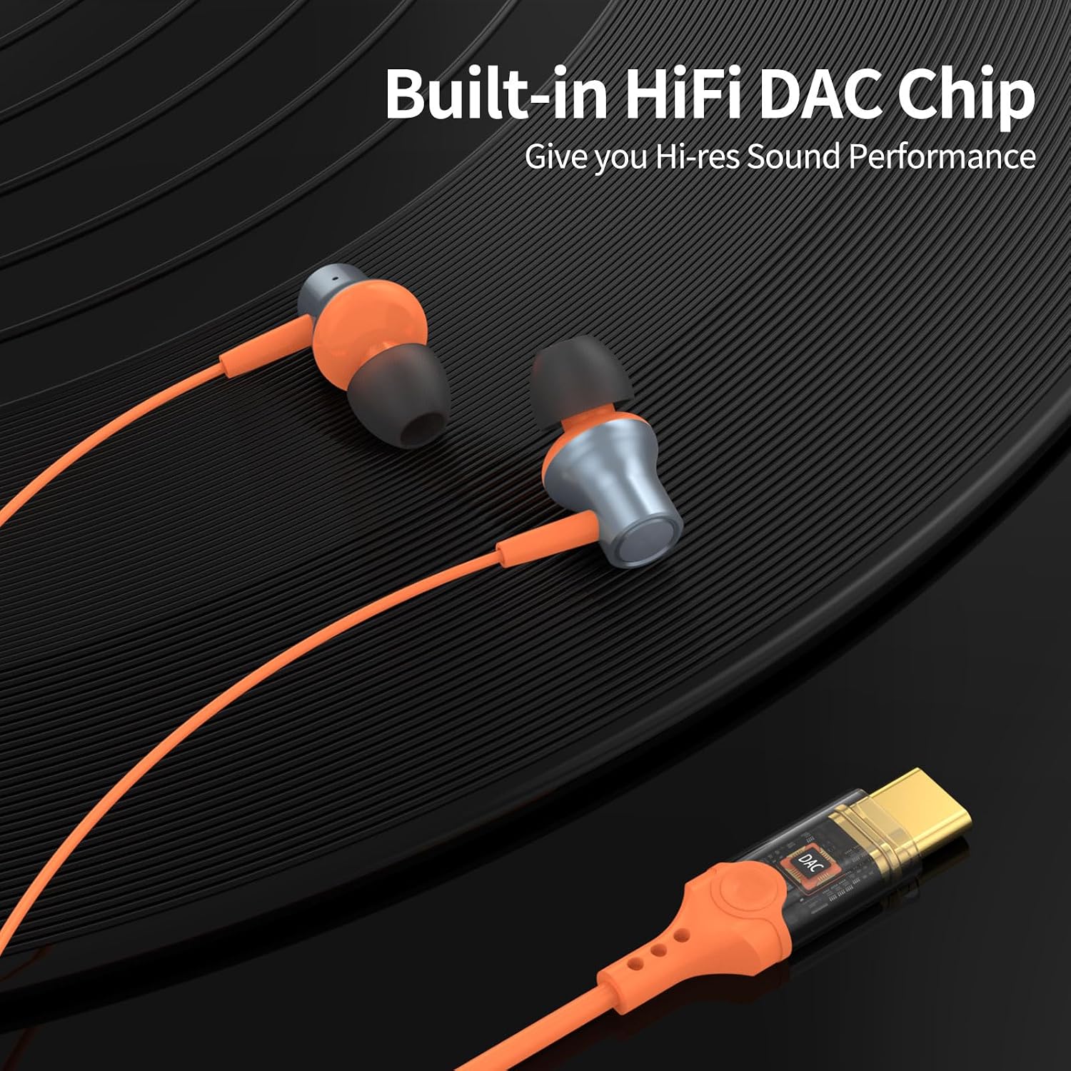 Detalle de USB C Headphones Wired Earbuds with Mic