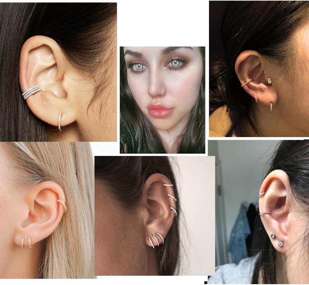 Thumbnail 5 de OUFER 18G/20G Piercing Helix Conch CZ acier
