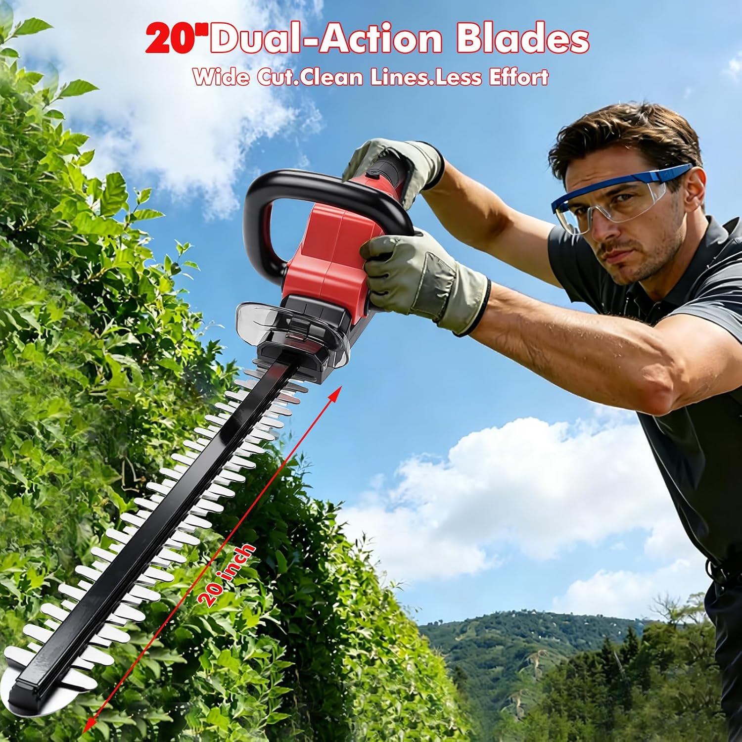 Detalle de Victool 2-Trimmer accu-heggenschaar 21 V, 56 cm, SK5-dubbelmes