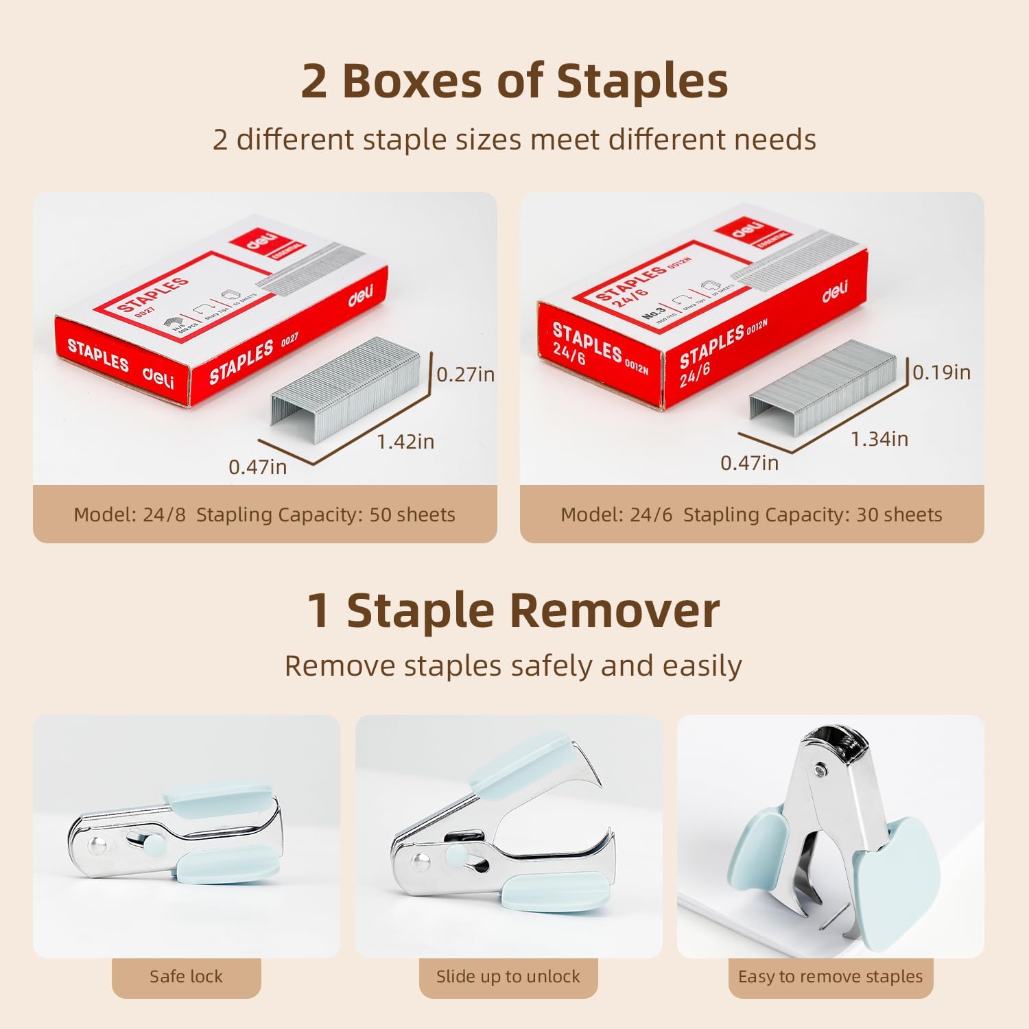 Thumbnail 3 de Deli Effortless Desktop Stapler 40–50 Sheets