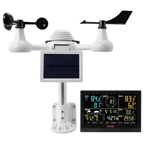 Detalle de VEVOR Station Météo Wifi 7 en 1 – Station météo sans fil solaire avec grand écran 7,5 po