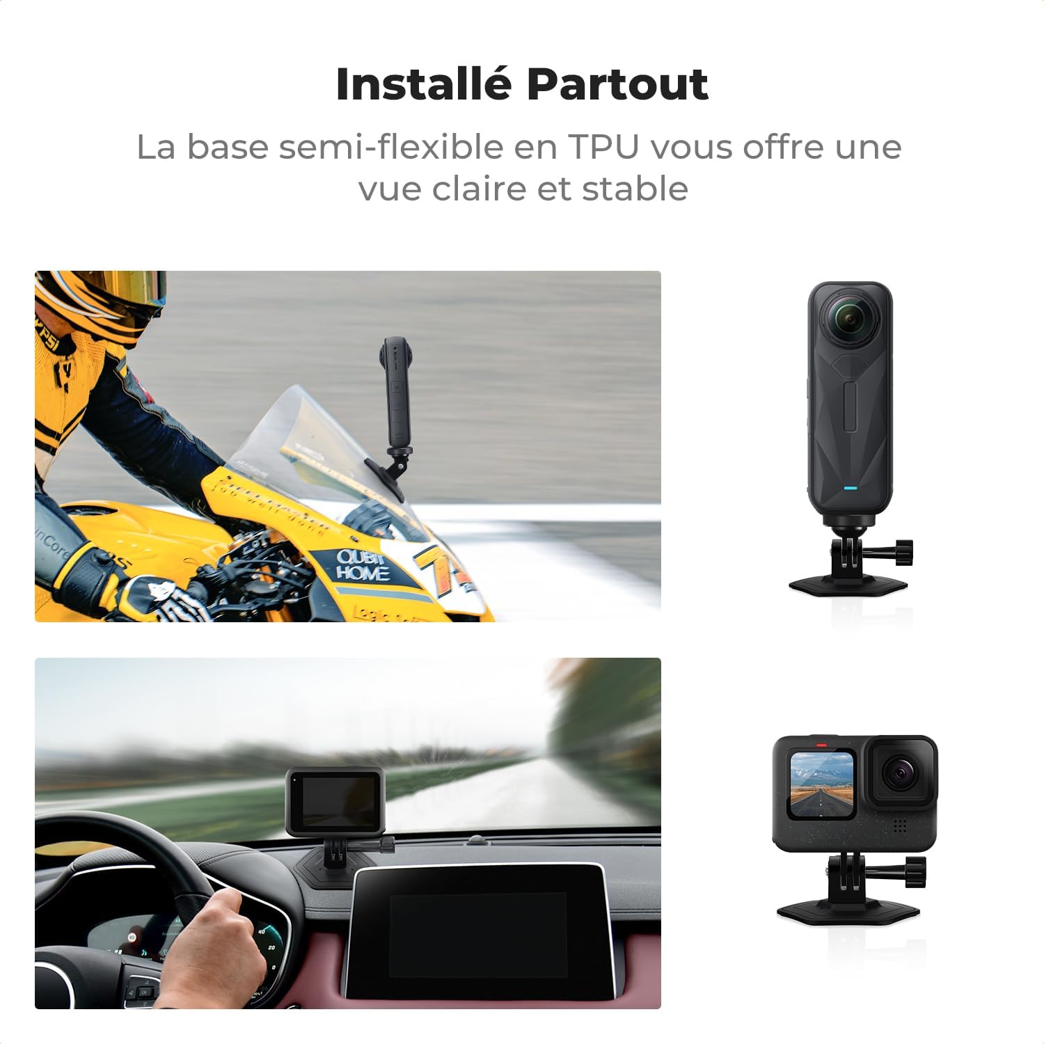 Thumbnail 6 de K&F CONCEPT Fixation Adhésif 3M sur Casque pour Caméras d'action – Compatible DJI Osmo 360