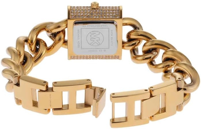 Thumbnail 5 de Michael Kors Orologio da donna MK Chain Lock – Cassa rettangolare in acciaio inox dorato
