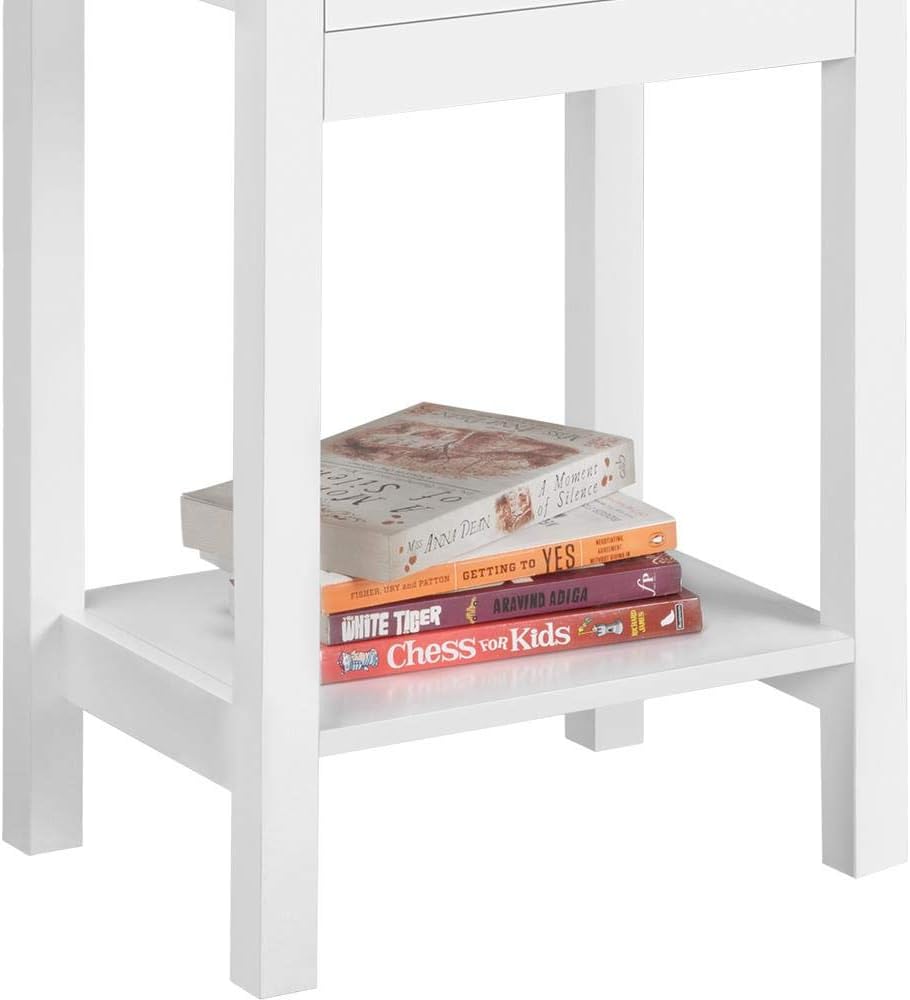 Thumbnail 5 de Yaheetech Comodino Tavolino da Letto con Cassetto e Ripiano – Stile Shabby Chic, MDF 40 x 30 x 61 cm
