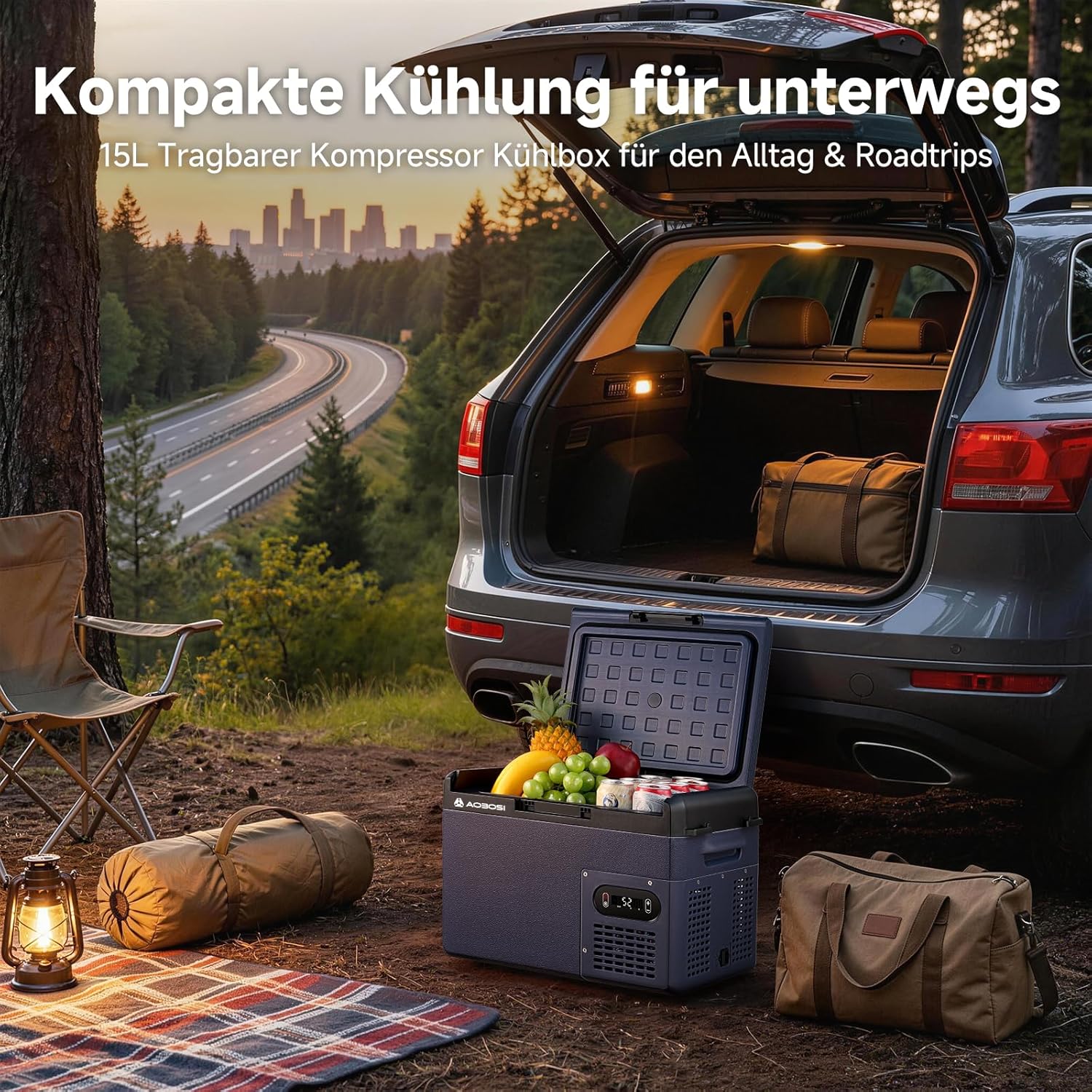 Thumbnail 1 de AAOBOSI Kompressor-Kühlbox 15 l (12V/230V) – IPX4, bis -20 °C und bis 20 °C