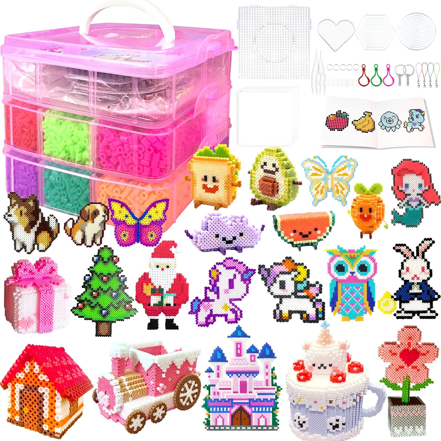Thumbnail 6 de Sicherungsperlen-Set für Kinder – 11.000 5 mm Perlen in 20 Farben mit Aufbewahrungsbox, Stecktafeln und Zubehör