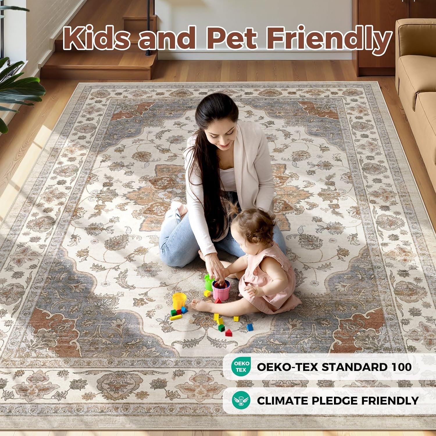 Detalle 2 de WITSHOCK 6x9 Area Rug for Living Room