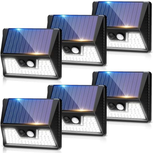 Detalle de vighep Solar Lights Outdoor Garden 6 Pack: Weatherproof, Motion-Sensor Security Lights
