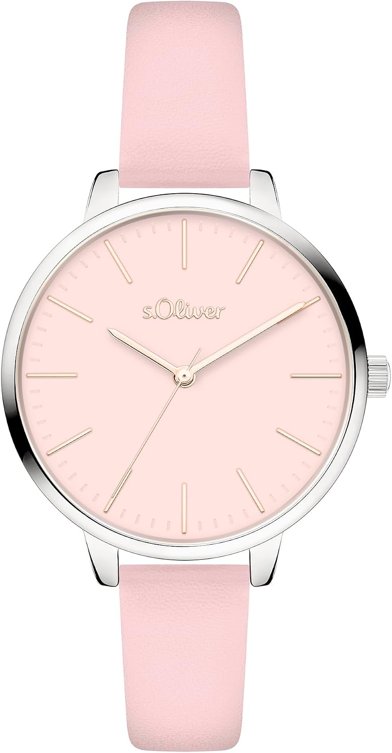 Detalle de s.Oliver Damenuhr 34 mm – modernes Alltagsmodell mit Quarzwerk und Edelstahlarmband
