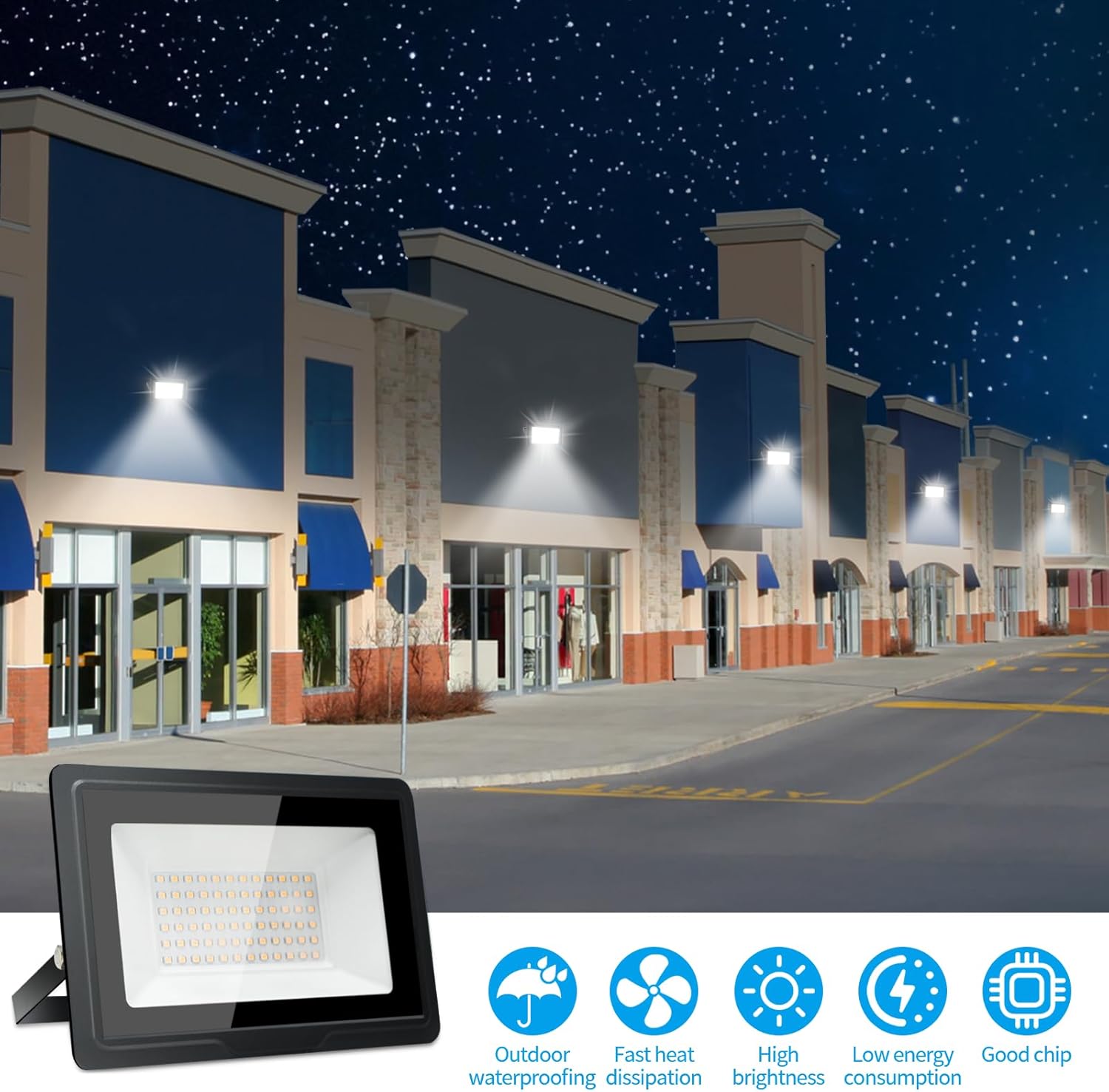 Thumbnail 2 de toobettp 200W Projecteur LED Extérieur – 20000 LM, 3000K, IP66