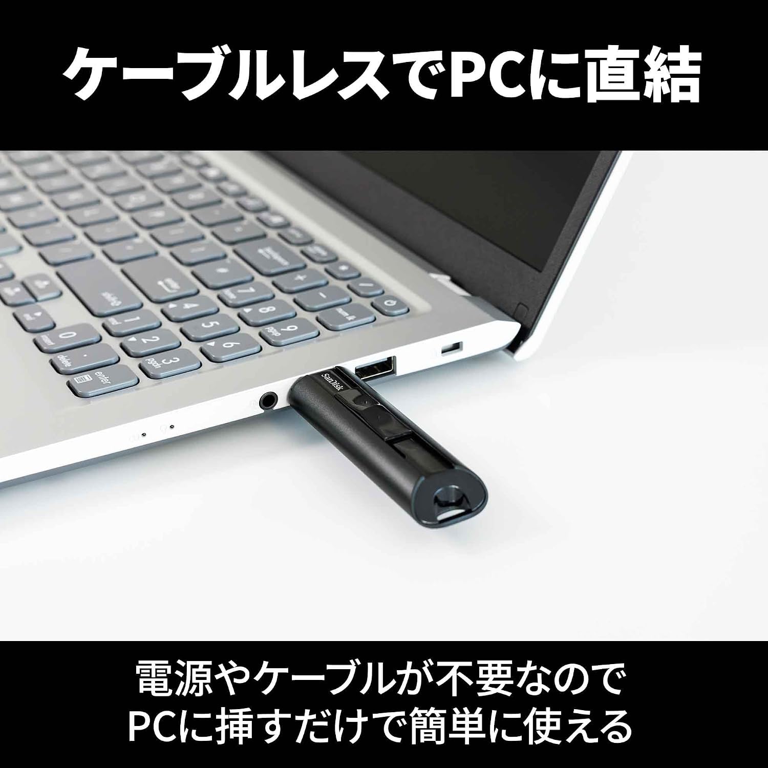 Detalle 2 de SanDisk SDSSDE20-1T00-GH25 外付けSSD 1TB スライド式・USB 3.2 Gen 1・アルミ筐体