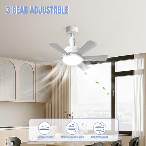 Detalle 2 de Ventilateur de Plafond GAGAFEEL 2 en 1 avec Lumière LED, Télécommande et Minuterie – 46 cm