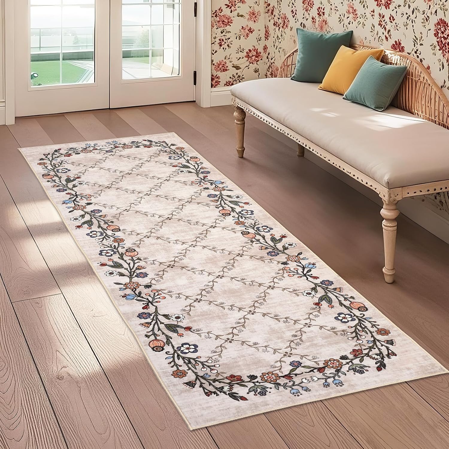 Detalle 2 de GarveeHome floral runner rug 2x6