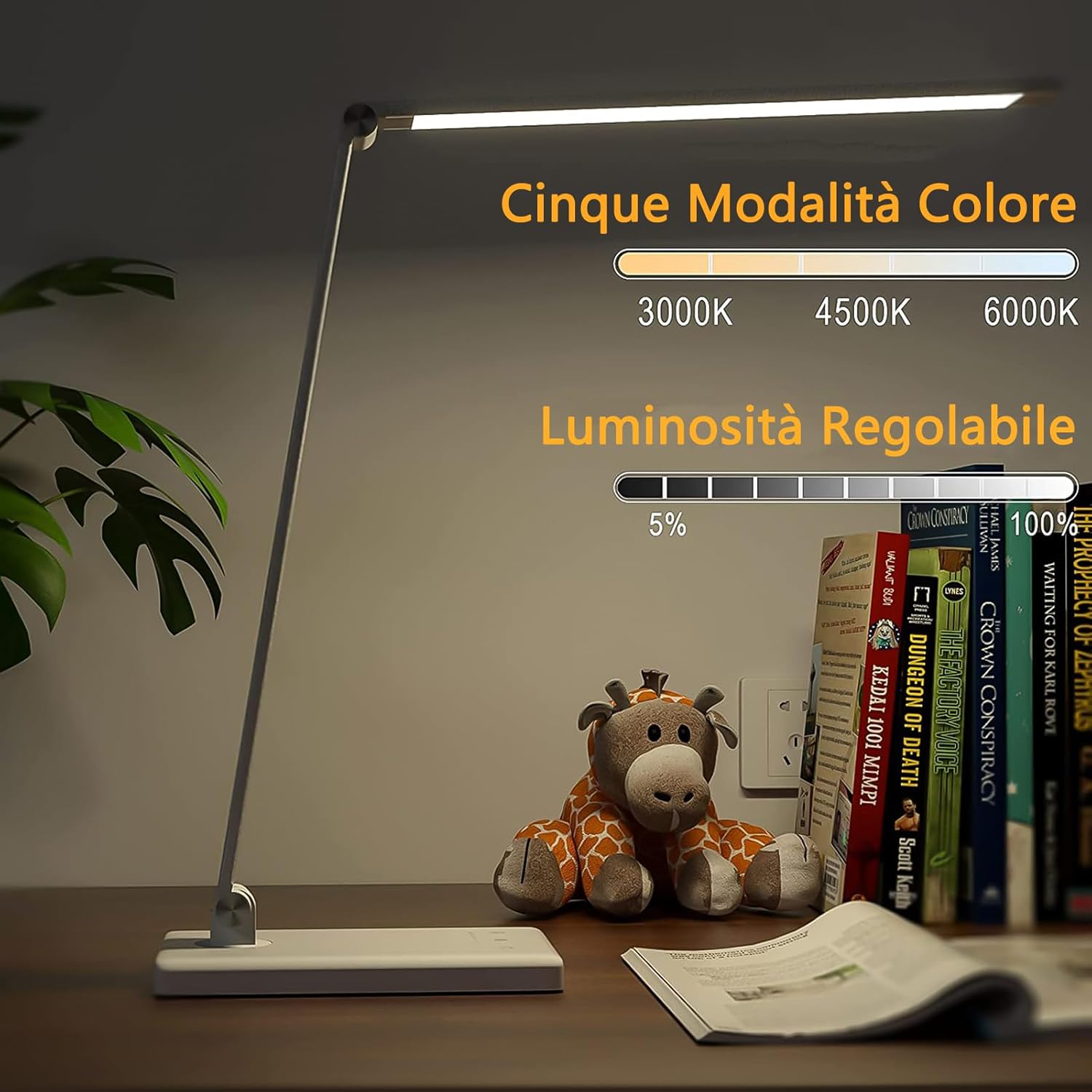 Detalle de LENDOO Lampada da scrivania LED ricaricabile 10 livelli