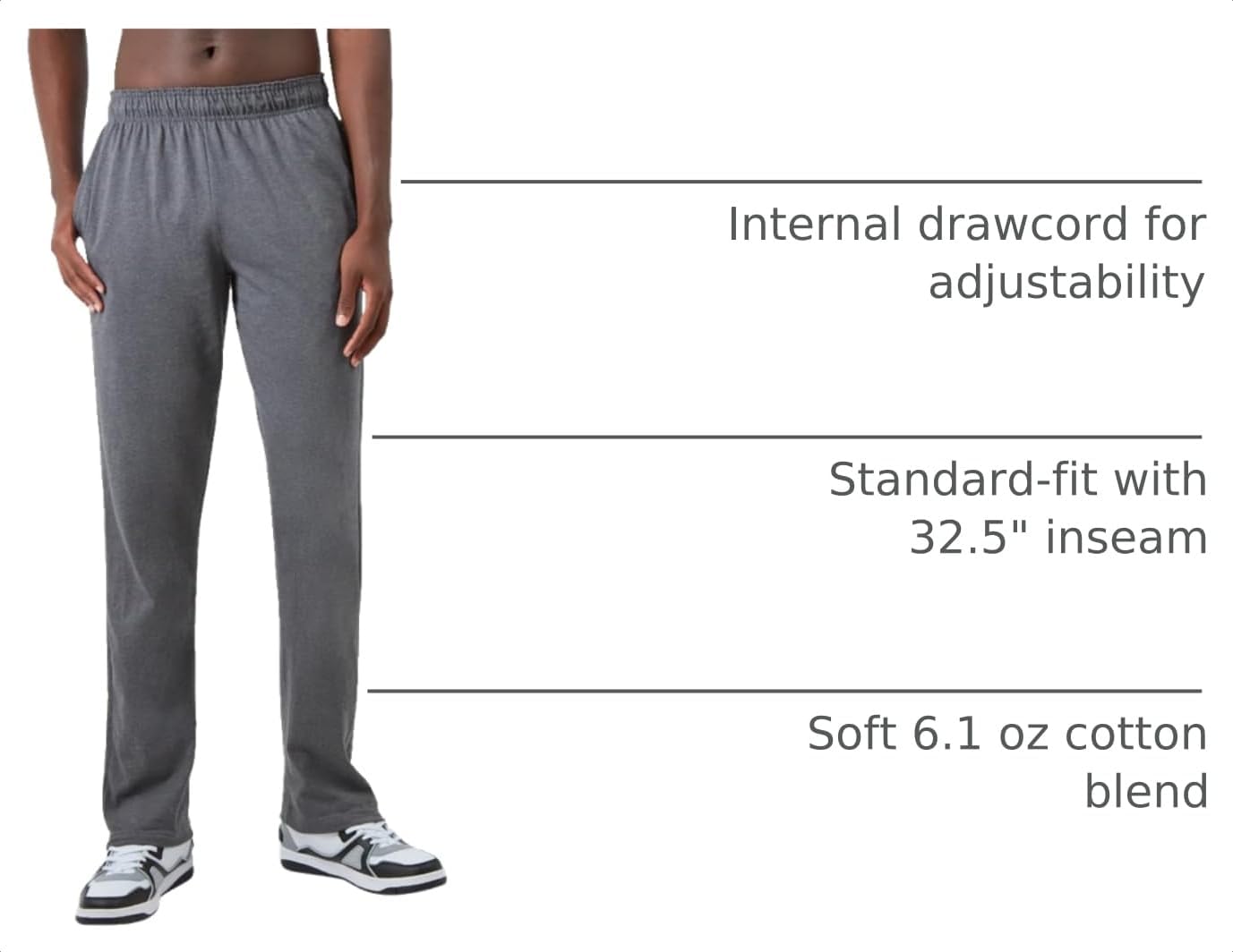 Detalle de Champion Men's Open-Bottom Lounge Pants, Standard Fit