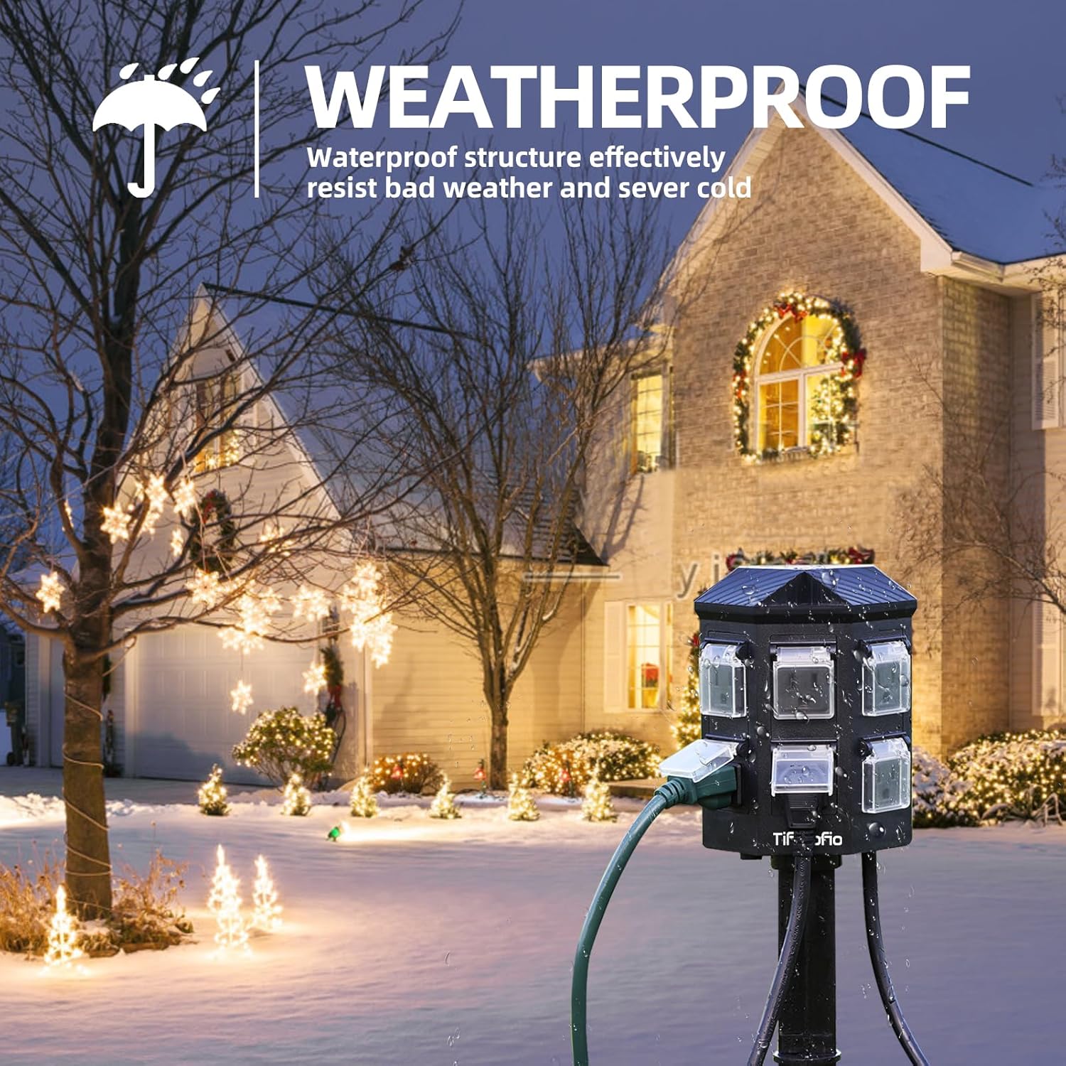 Thumbnail 3 de TiFFCOFiO Outdoor Power Strip 25 ft 6-Outlets
