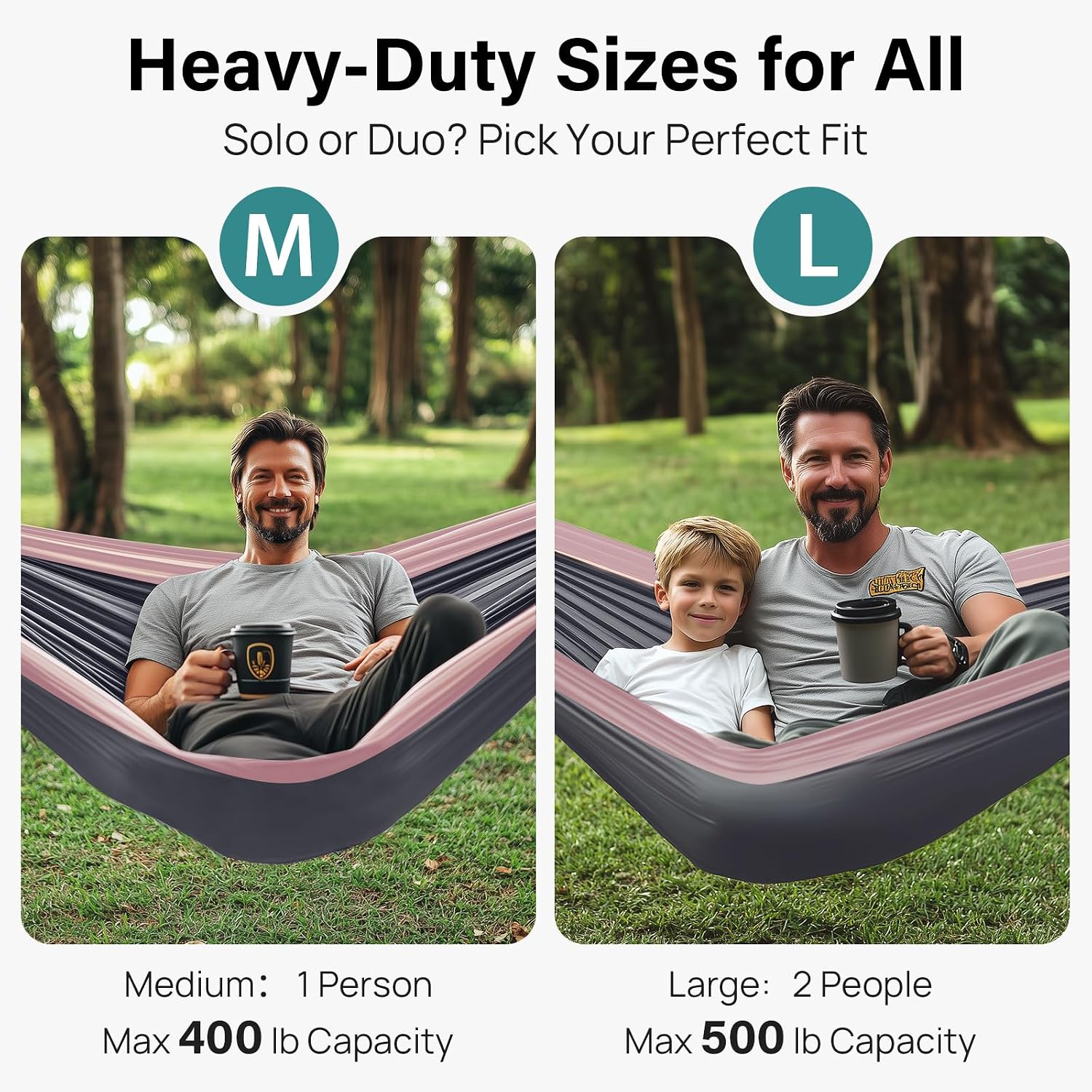 Detalle de Kootek Camping Hammock (Portable Hammocks with Tree Straps & Attached Carry Bag) — lightweight camping hammock for travel, hiking, beach