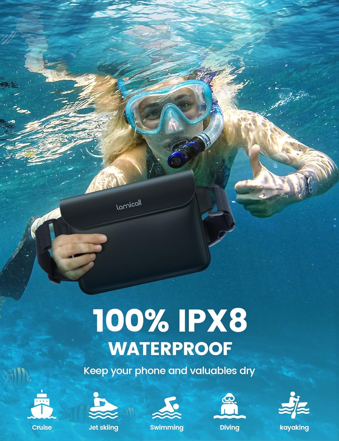 Detalle 2 de Lamicall IPX8 Waterproof Pouch Bag 2 Pack