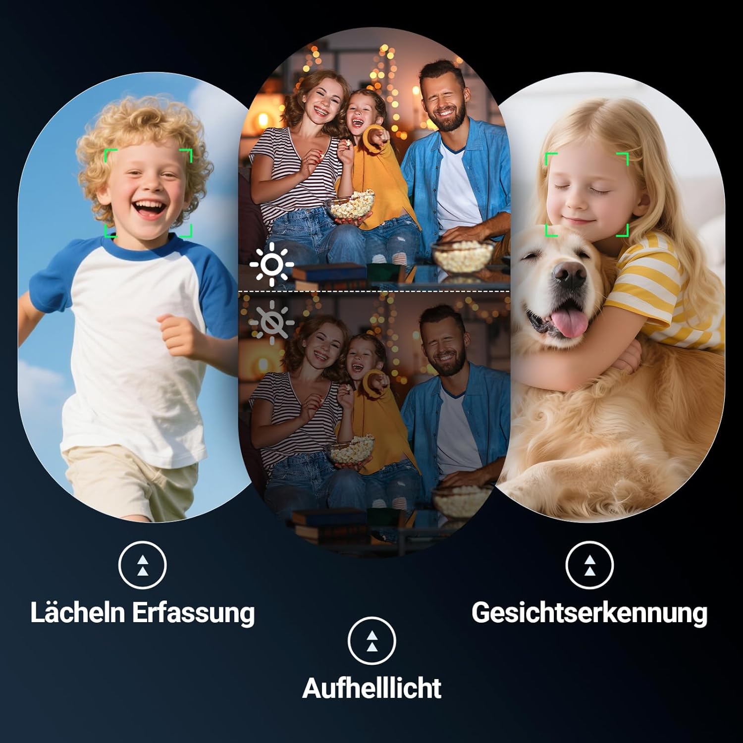 Detalle de Digitalkamera Fotokamera 44MP mit 1080P HD Video, USB-Webcam-Modus, 2,4" IPS-Display und 32GB Karte – ideal für Teens und Kinder