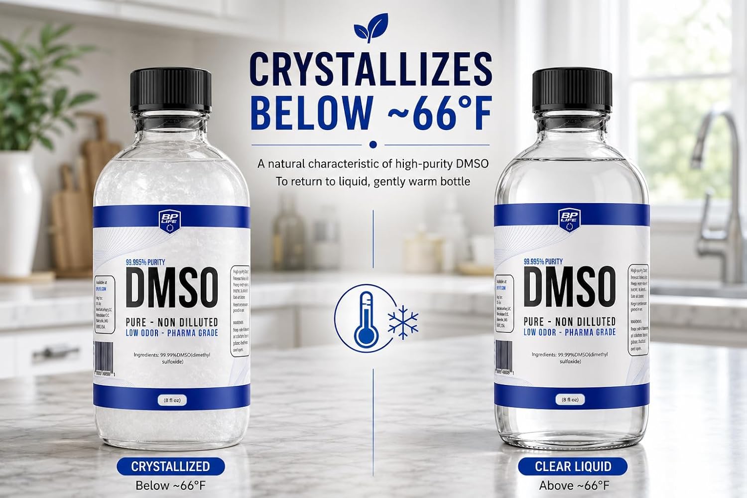 Detalle de BP Life DMSO ジメチルスルホキシド 液体99.9%・低臭気・8オンスガラスボトル