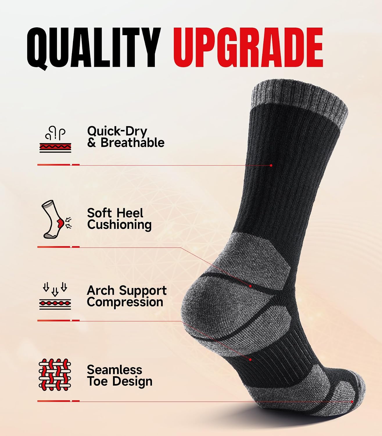 Detalle 2 de Merino wool hiking socks 3 pairs