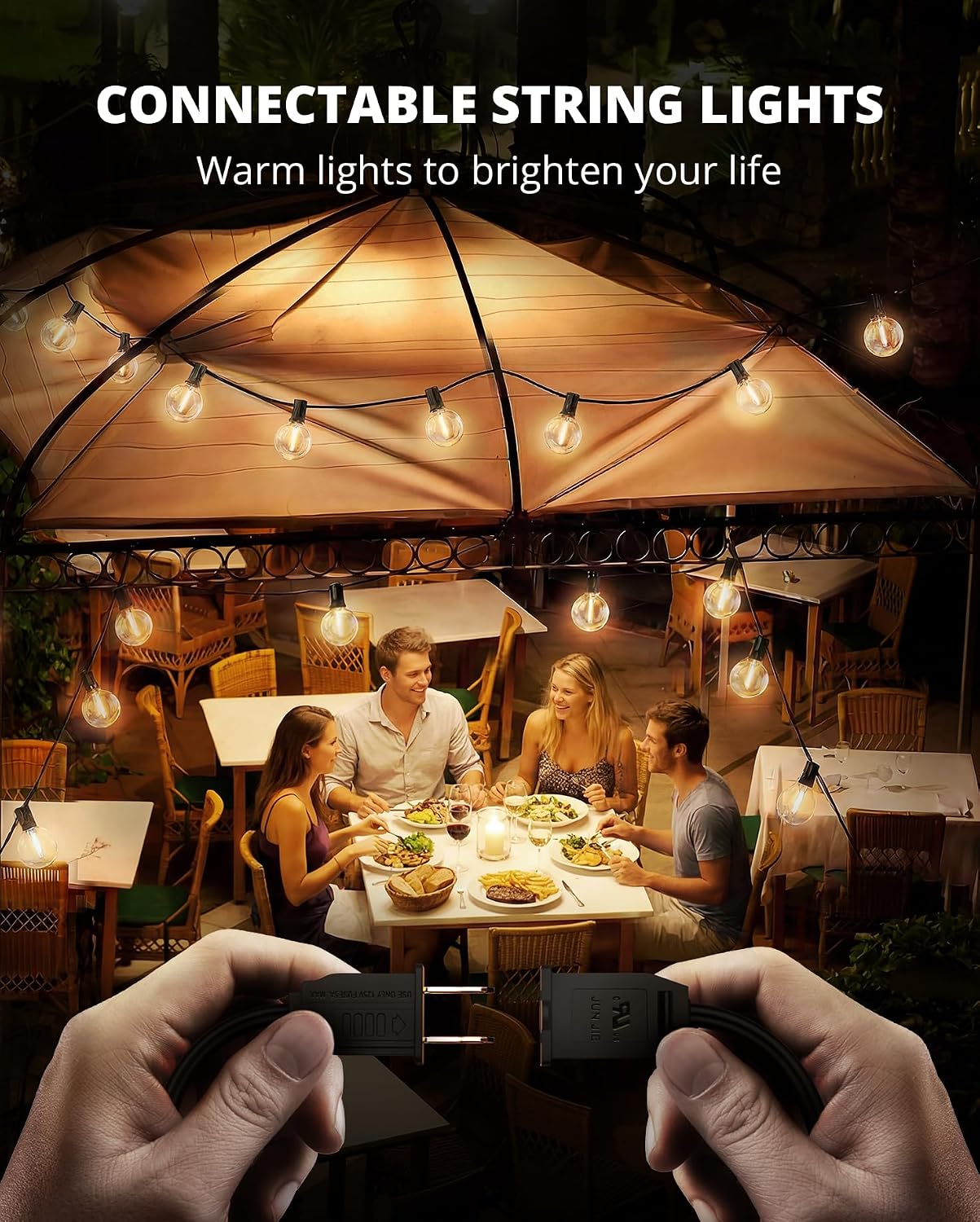 Thumbnail 3 de VIPARSPECTRA GLS-20J2P-E12-G40-13 30 ft G40 LED Outdoor String Lights, 2700K