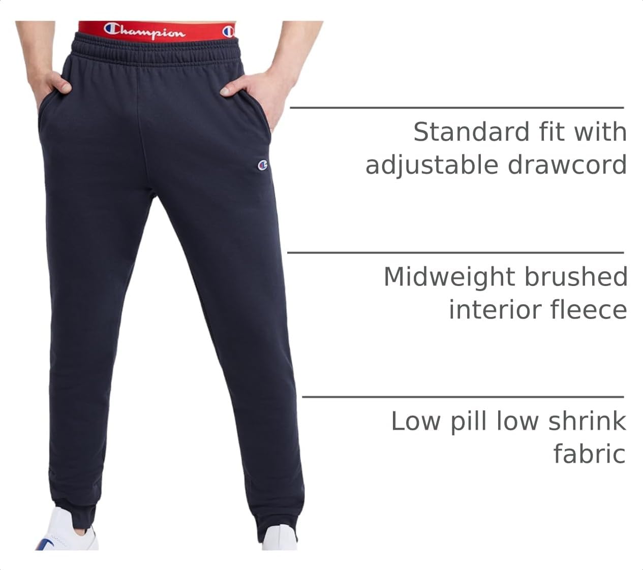 Detalle 2 de Champion Men's Fleece Joggers Sweatpants — Standard Fit, Midweight Fleece, Regular & Big & Tall