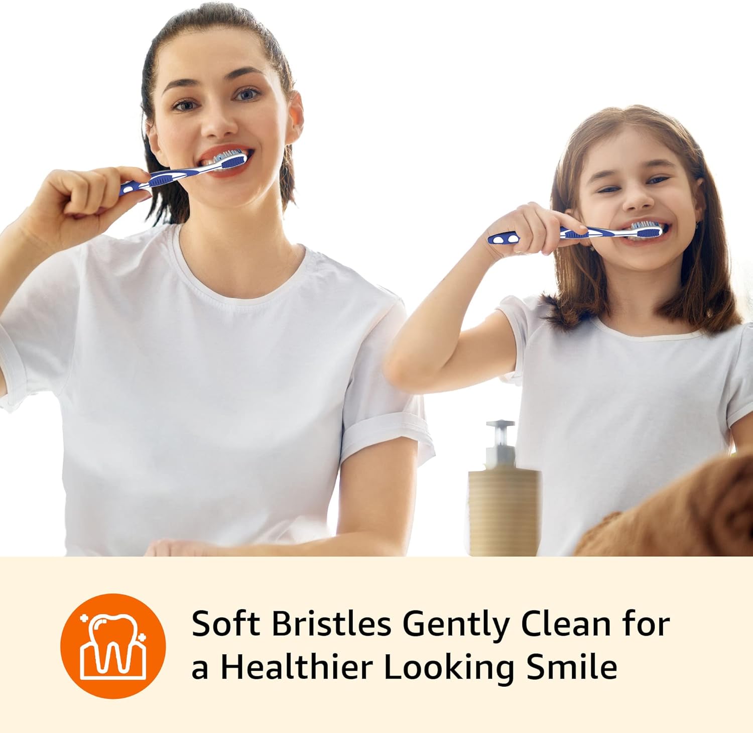 Thumbnail 4 de Amazon Basics Orbit Toothbrushes (Soft Bristles), Full Size, 4 Count – Assorted Colors