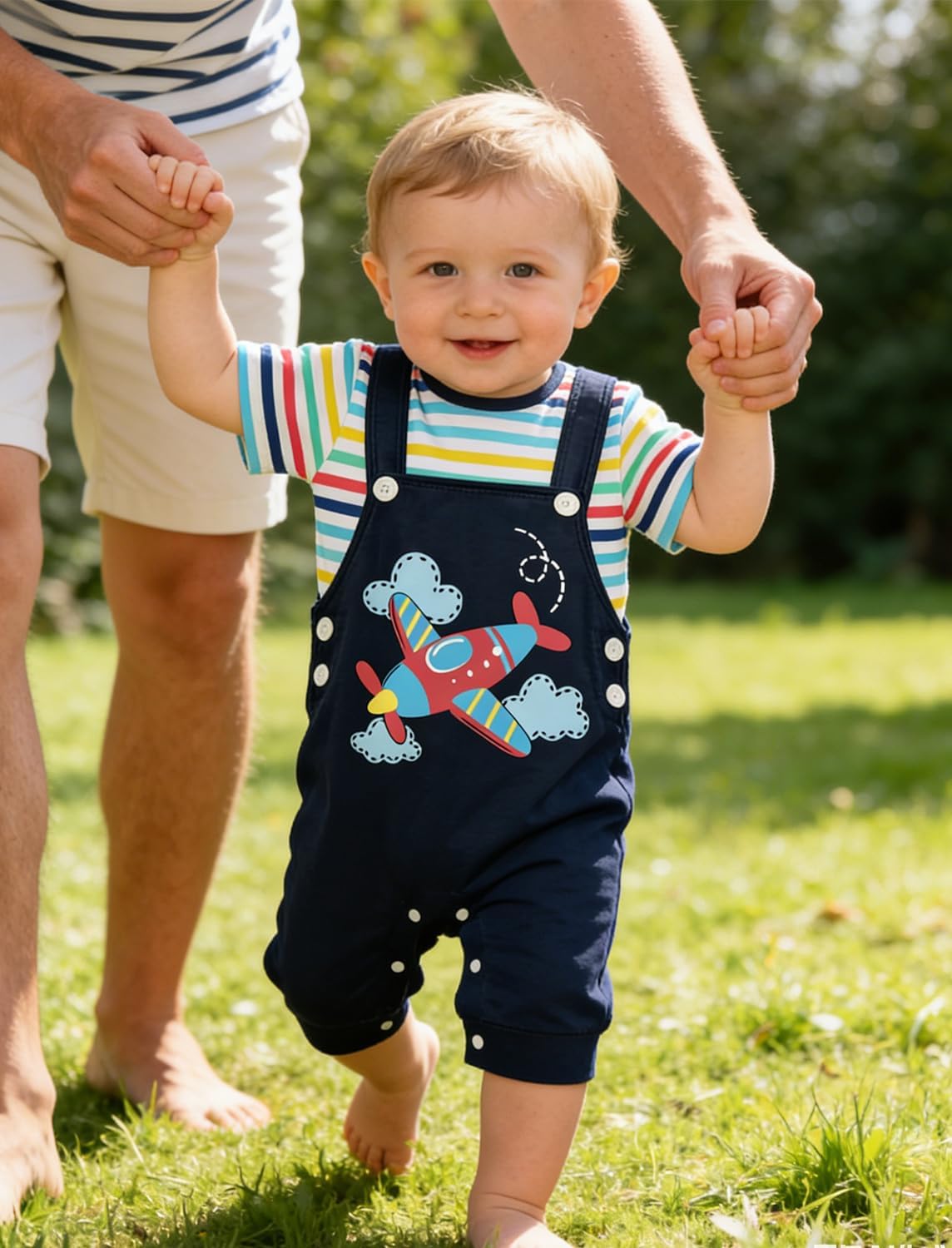 Detalle de SFreeBo Infant Baby Boys Clothing Sets 2pcs: 100% Cotton Romper and Dungarees for 0–24 Months
