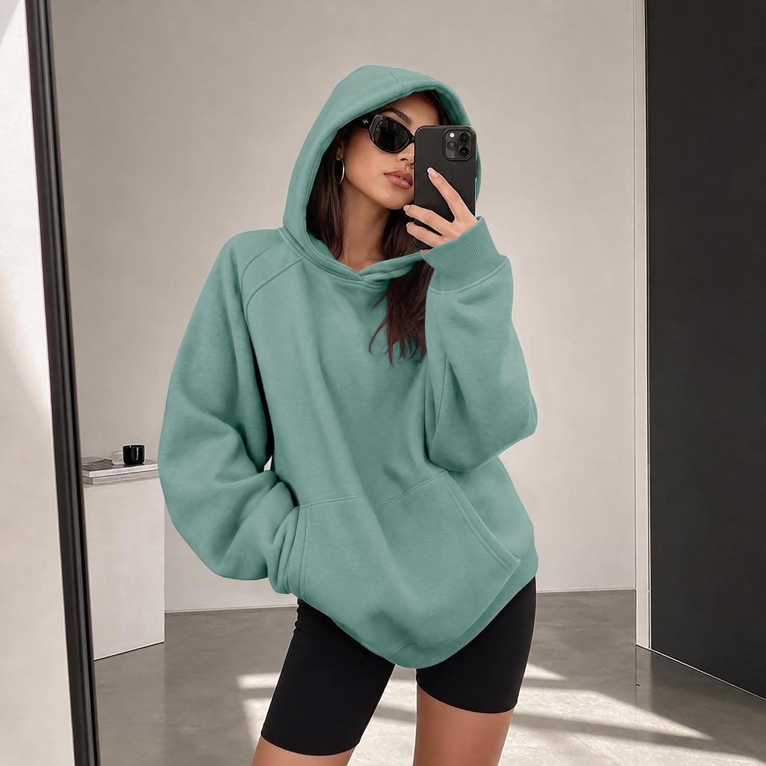 Detalle 2 de onlypuff Women's Oversized Hoodie, Polyester-Cotton Fleece