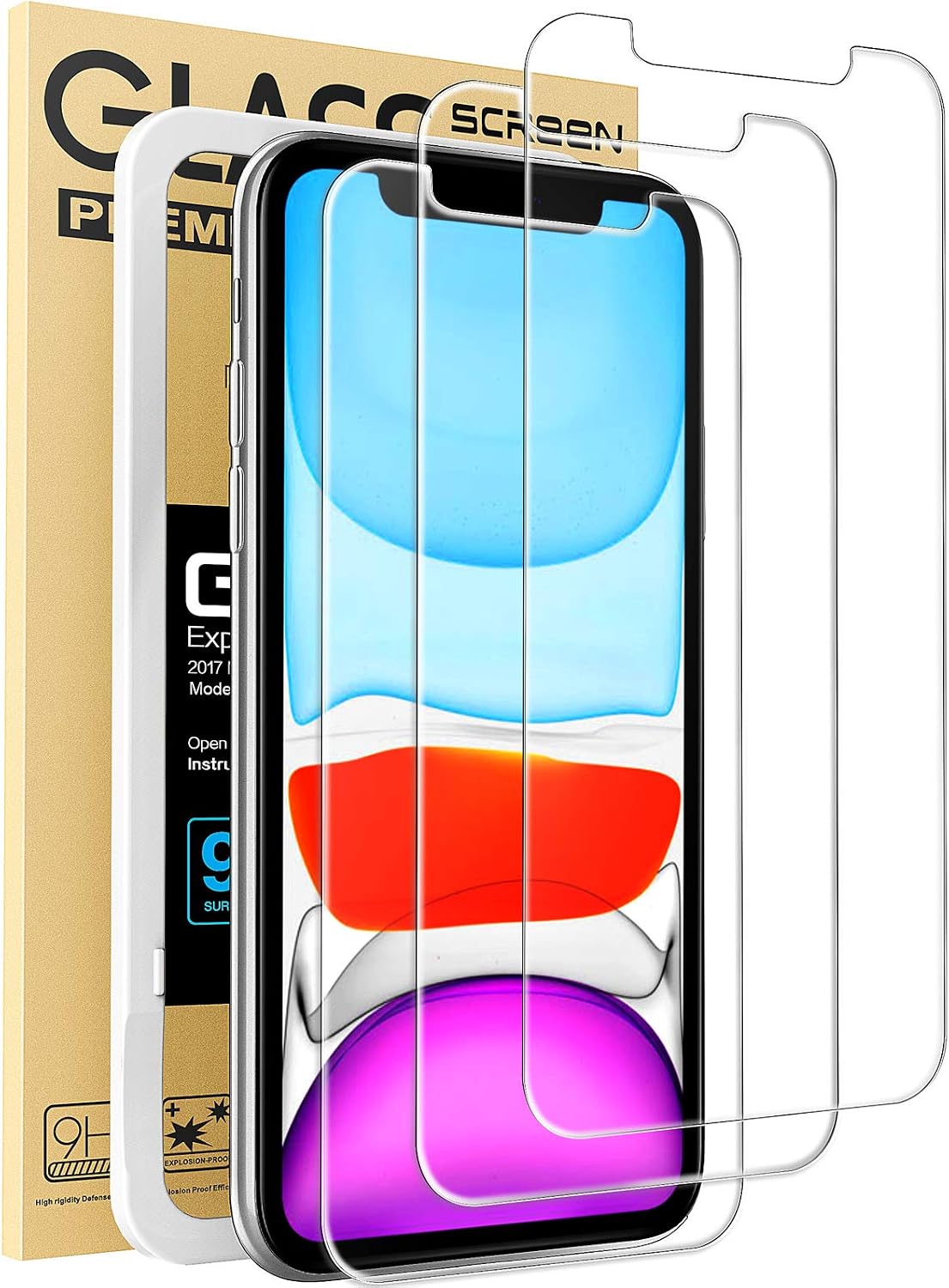 Detalle de Mkeke Screen Protector 3-Pack for iPhone 11/XR