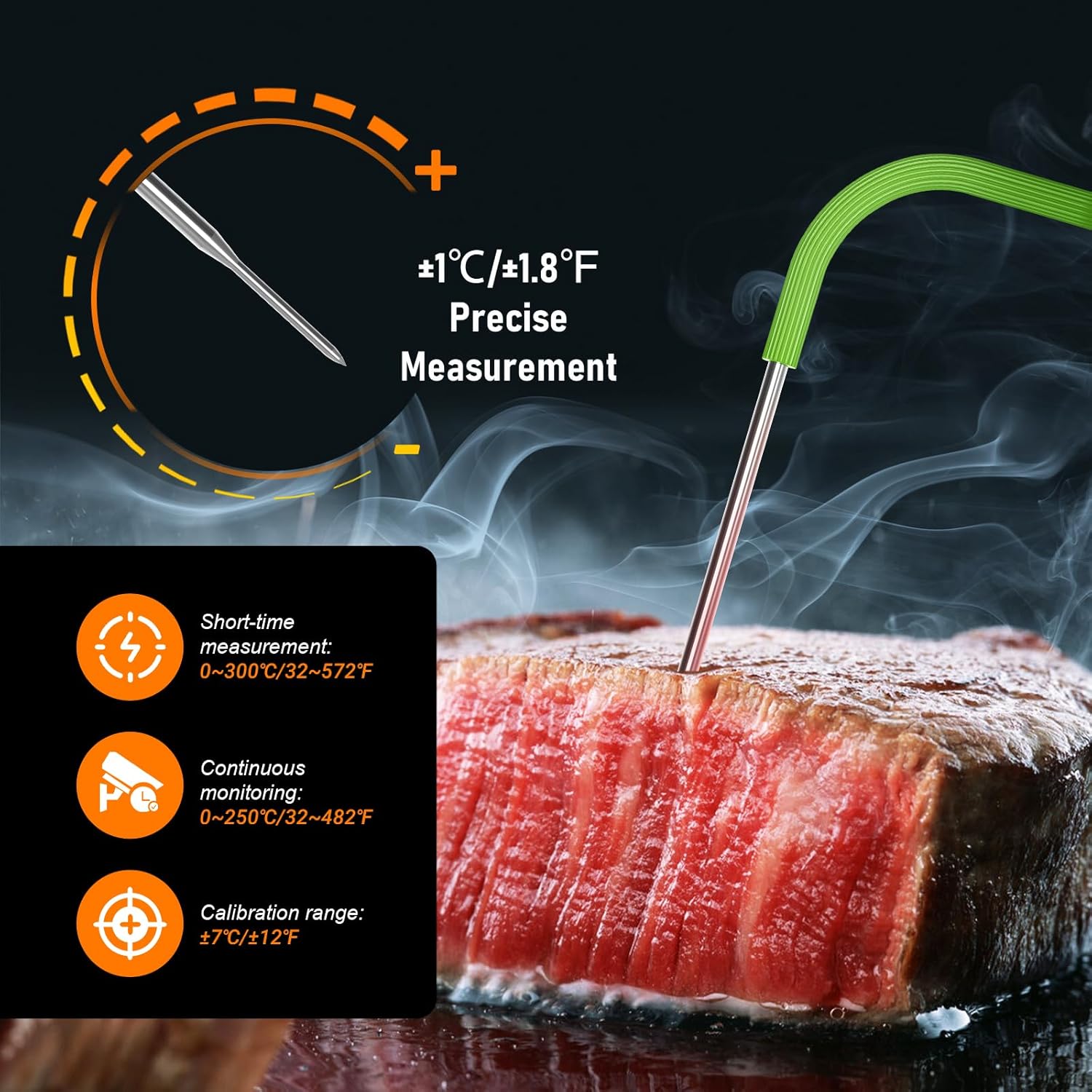 Thumbnail 4 de INKBIRD Bluetooth Termometro Cucina Digitale a Doppia Sonda con App—Temperatura, Allarmi e Timer per Forno e BBQ