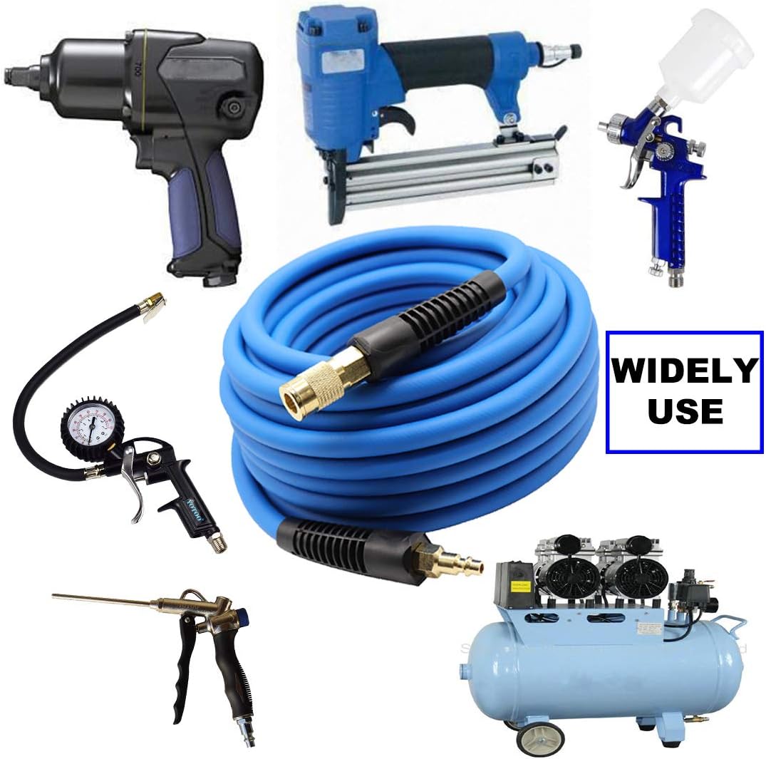 Detalle 2 de YOTOO Druckluftschlauch Hybrid 10 m mit 1/4-Zoll Schnellkupplung und Biegebegrenzer