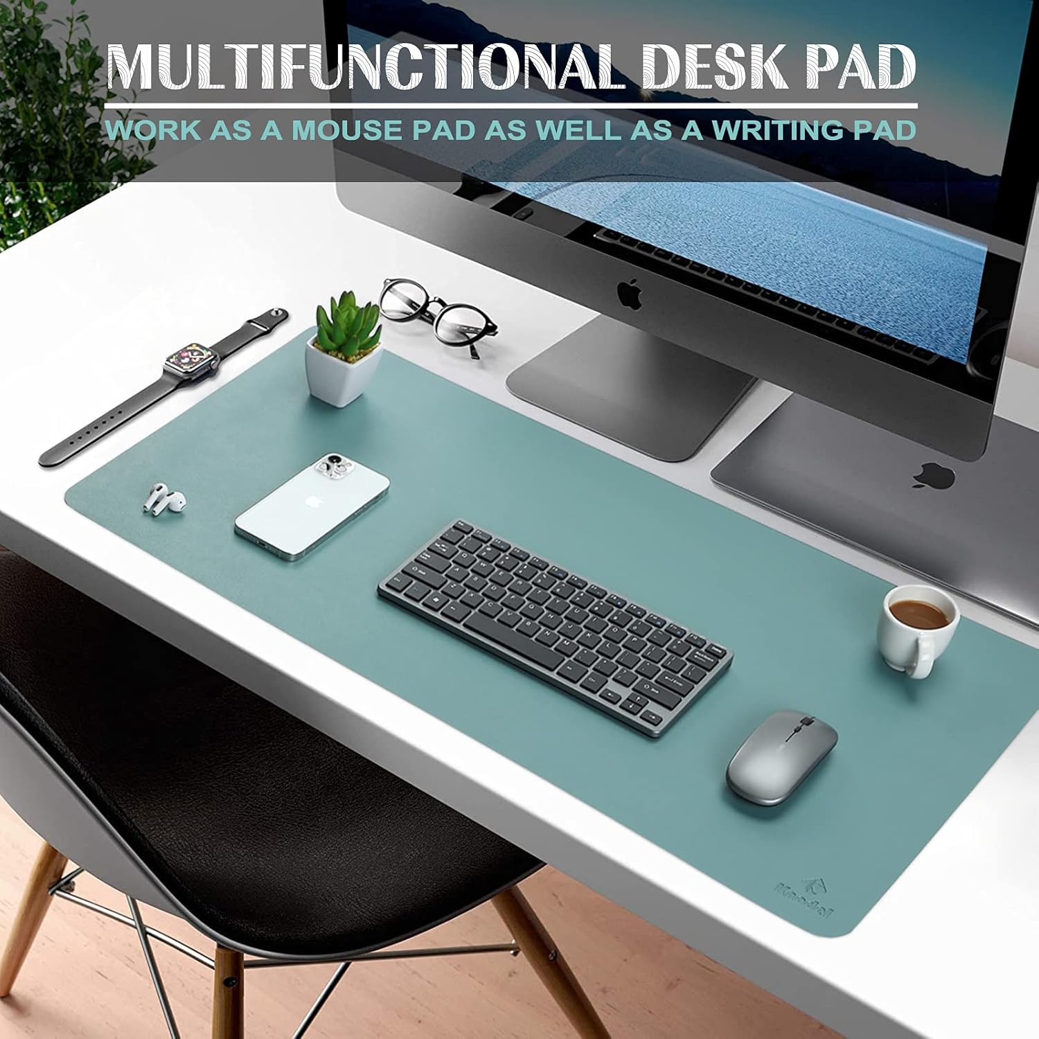 Thumbnail 1 de K KNODEL Small Office leather-look desk mat (60x35cm) – green