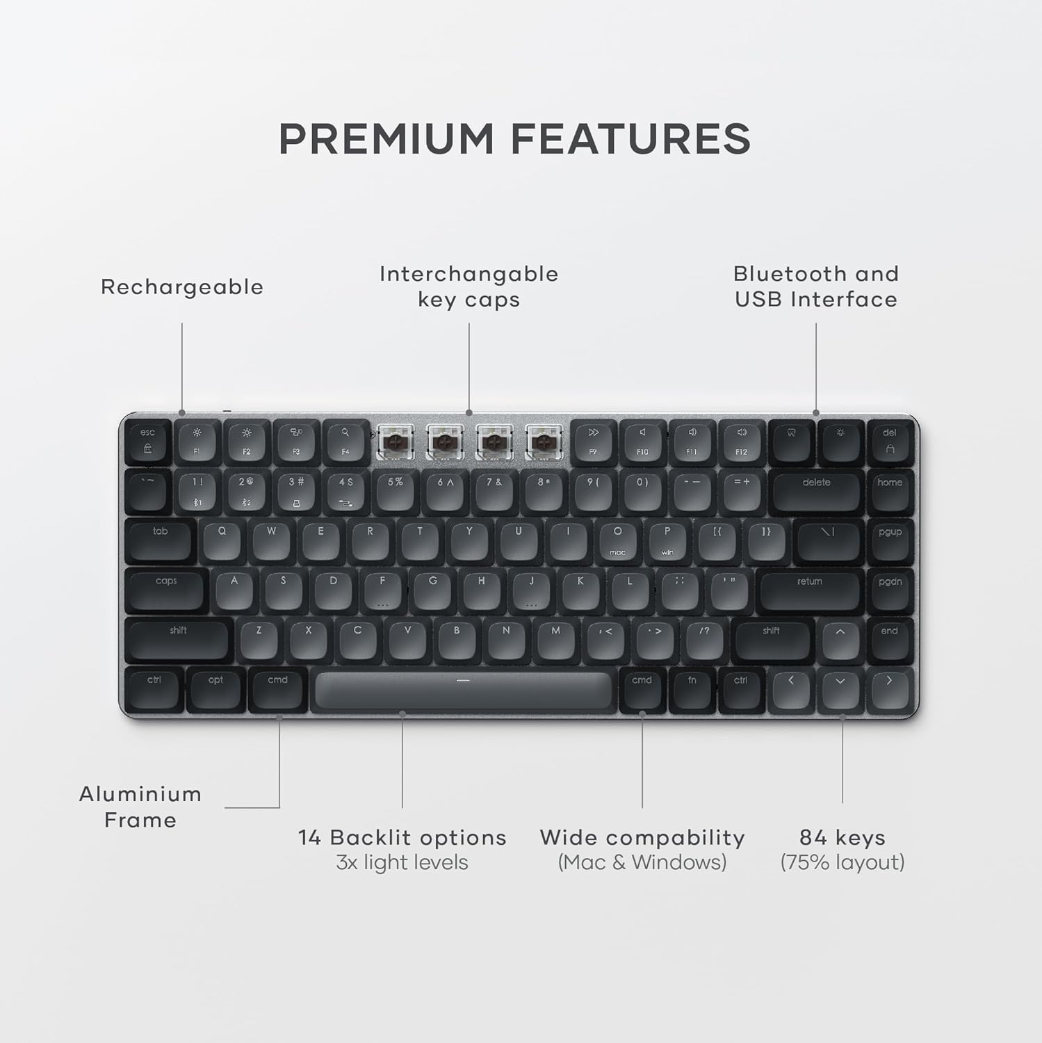 Thumbnail 2 de SATECHI SM1 75% Teclado Mecánico Bluetooth Retroiluminado