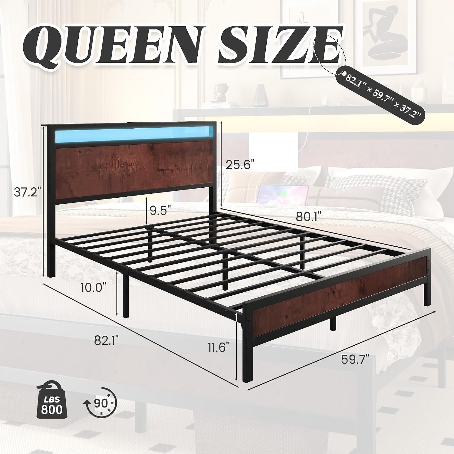 Detalle 2 de Fluest Queen Bed Frame