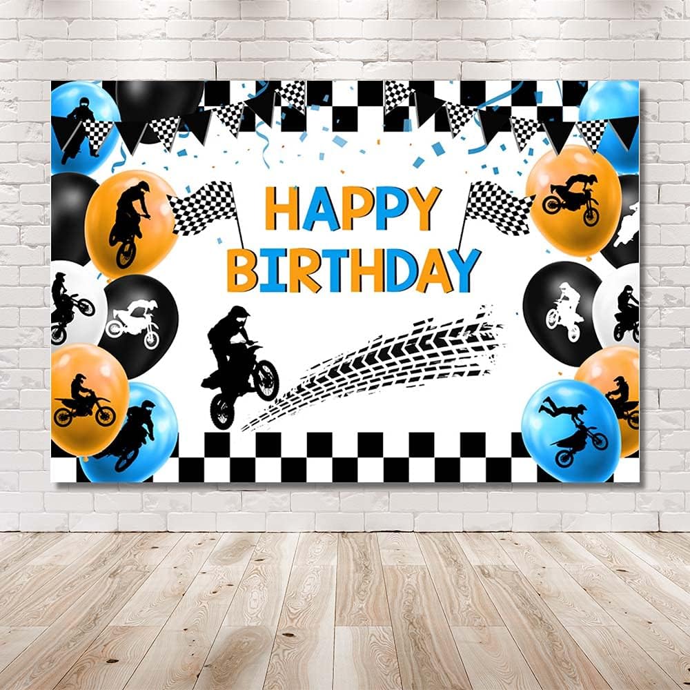 Thumbnail 1 de MEHOFOND 7x5ft Motocross Birthday Backdrop