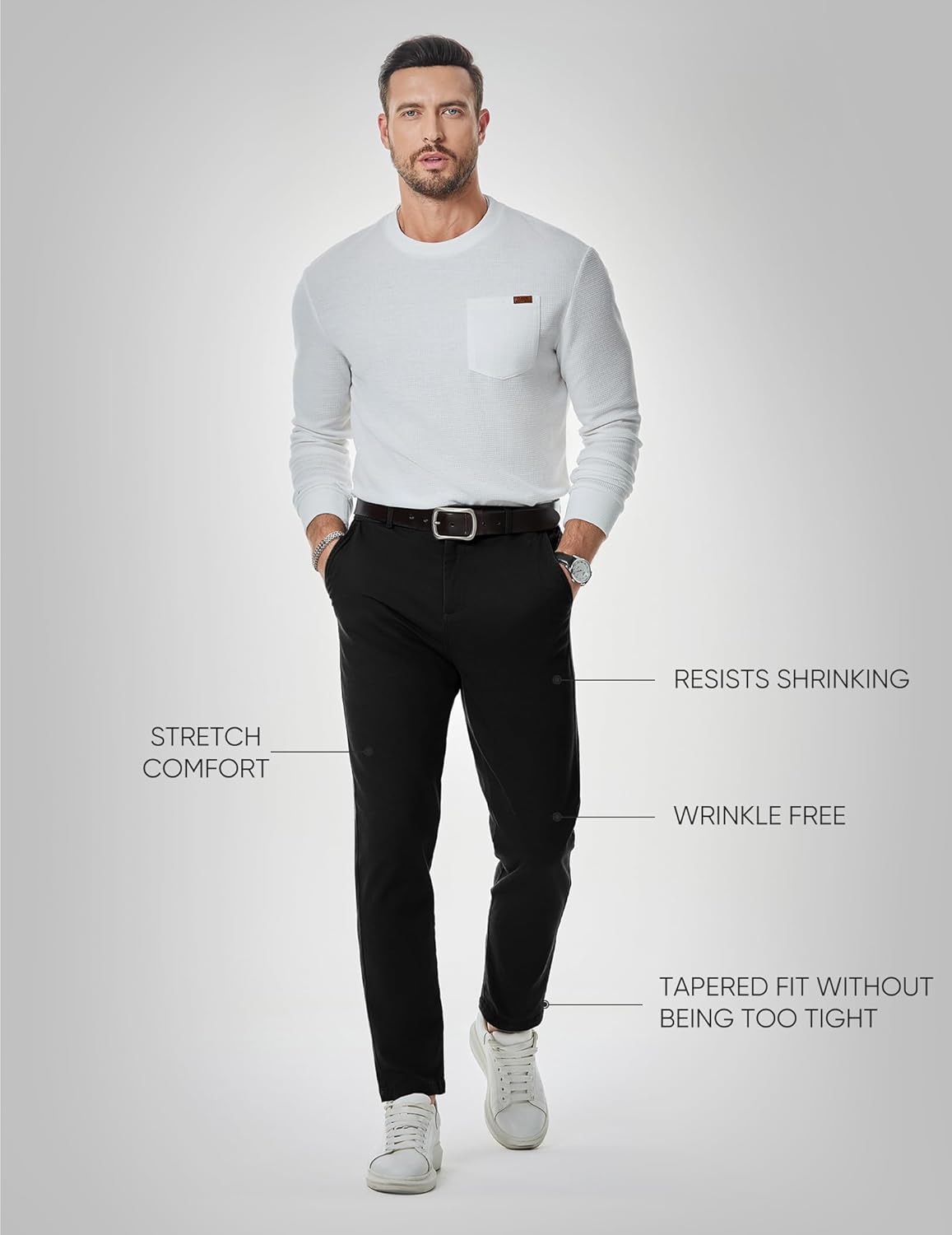Thumbnail 6 de JMIERR Chino Pants Slim Fit 98% Cotton