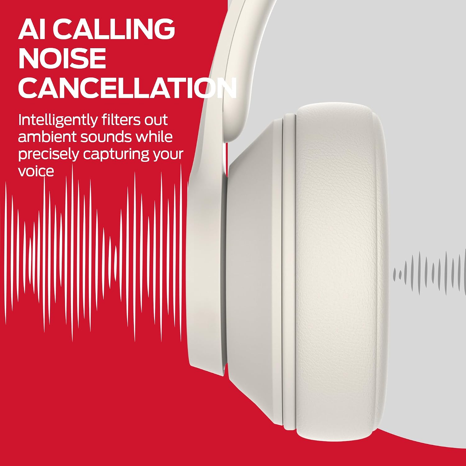 Detalle de Monster Mission 100 Over-Ear Bluetooth Headphones, 40-Hour Playtime, Beige