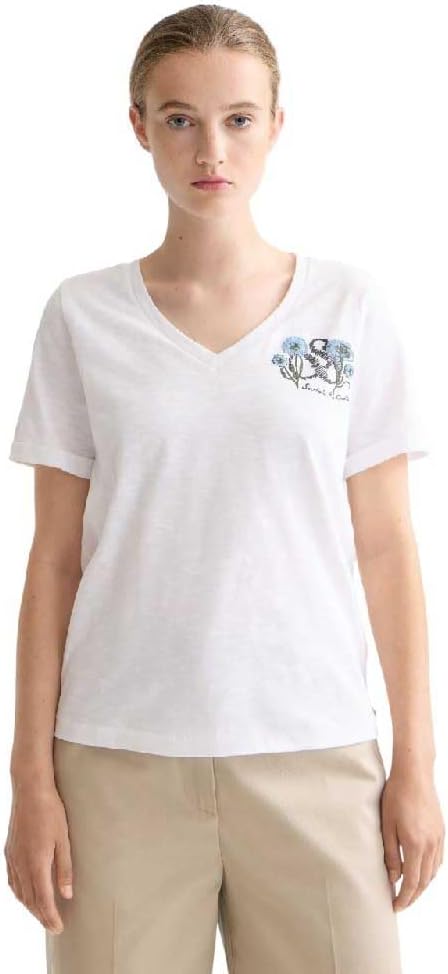 Detalle de Scotch & Soda Slub Chest Artwork T-Shirt Femme