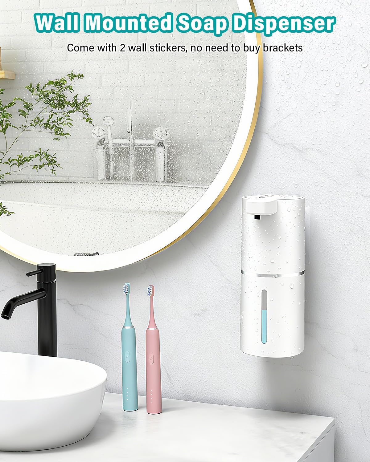 Thumbnail 3 de Dalugo Automatic Soap Dispenser, 380mL – Wall Mounted, IPX5, USB rechargeable with 4 dispensing levels