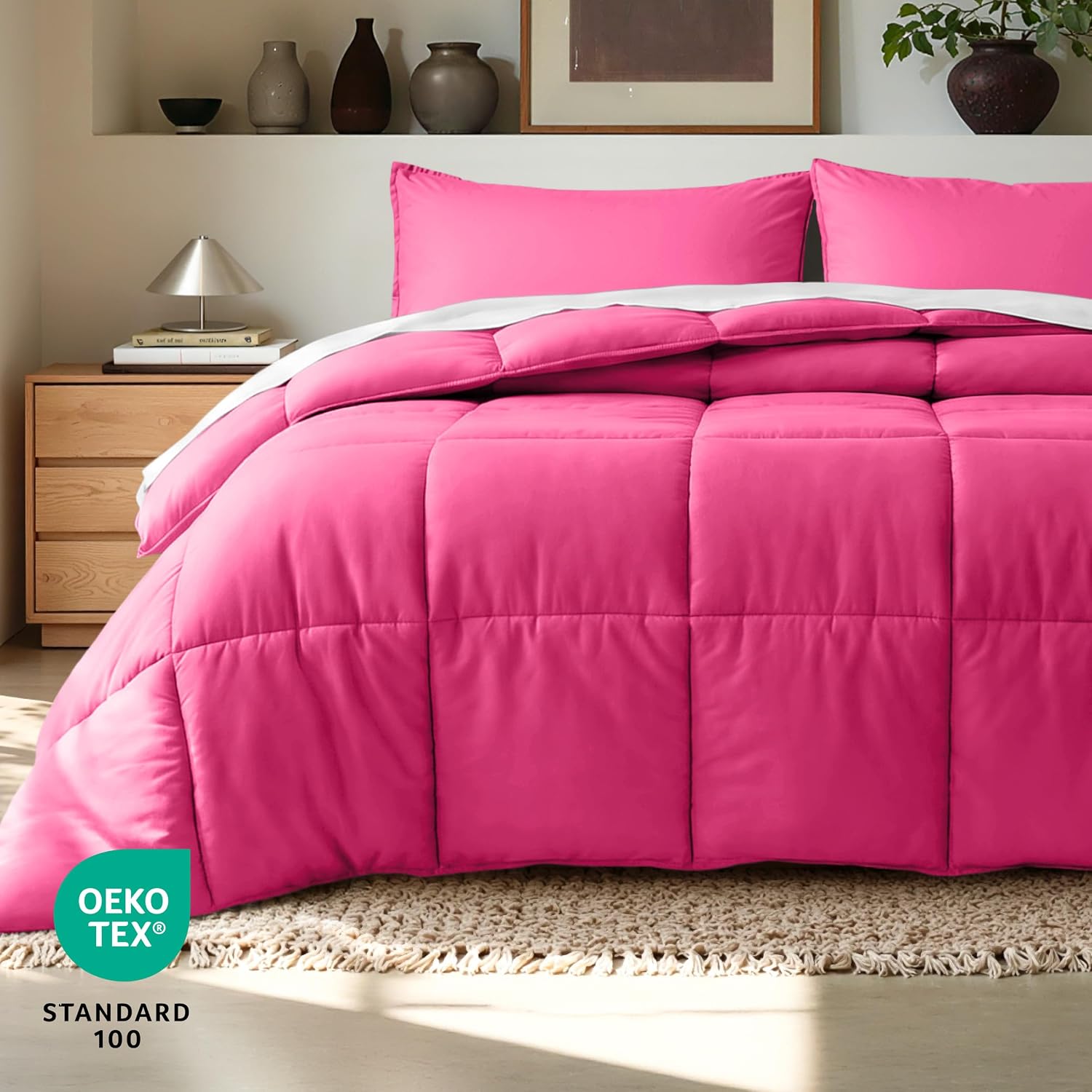 Thumbnail 4 de Bare Home Kids Comforter Set - Twin/Twin XL (Pink) with Ultra-Soft Down Alternative