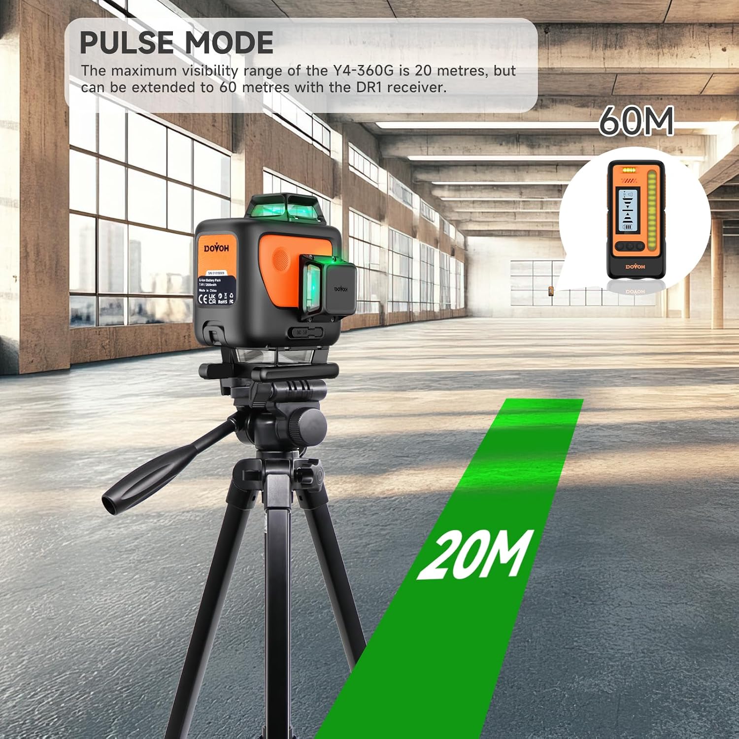 Thumbnail 1 de DOVOH Y4-360G 4D Self-Levelling 360° Green Laser Level (4-Plane)