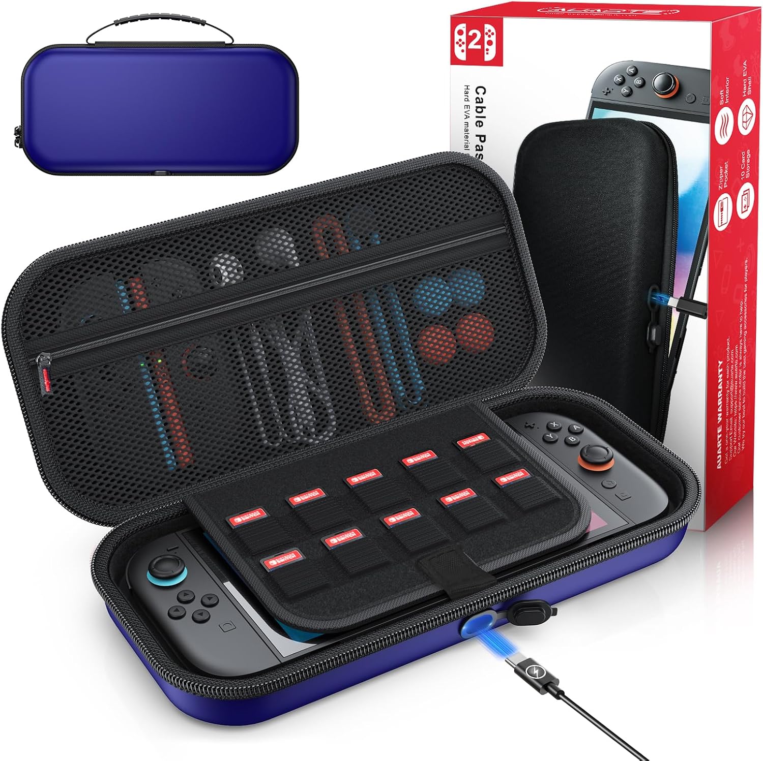 Detalle de Auarte Nintendo Switch 2 case with 10 slots