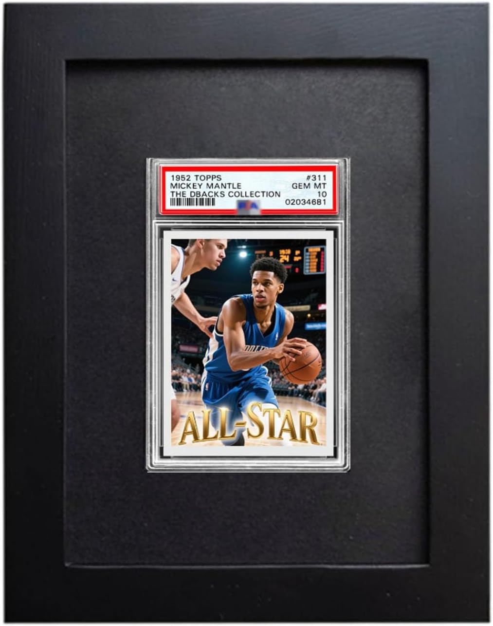 Detalle de Karten-Vitrine 15,2 x 20,3 cm – Schwarz, Holz mit HD-Glas, Display für Baseball, Basketball, Hockey und mehr