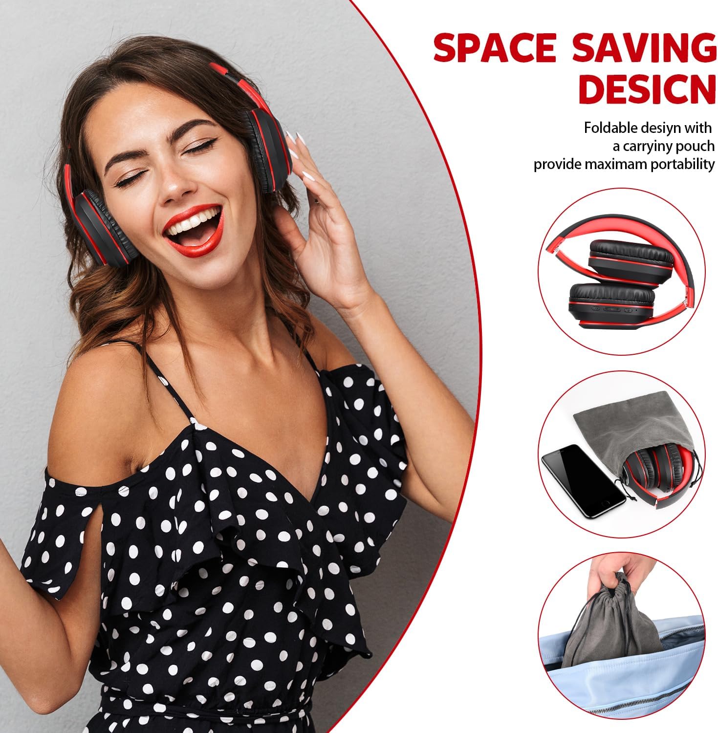 Thumbnail 4 de WorWoder W-915 Wireless Headphones 80 Hours