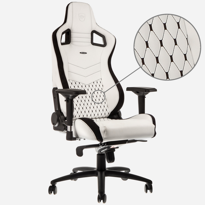 Thumbnail 3 de Noblechairs Epic: Silla Gaming Acolchada Blanca, lujo a un precio razonable