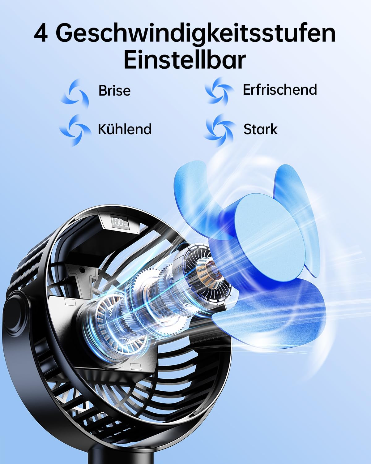 Thumbnail 2 de SWEETFULL Mini Ventilator für Kinderwagen, Tisch & Reise – akkubetrieben (4000 mAh) mit 360°-Ausrichtung