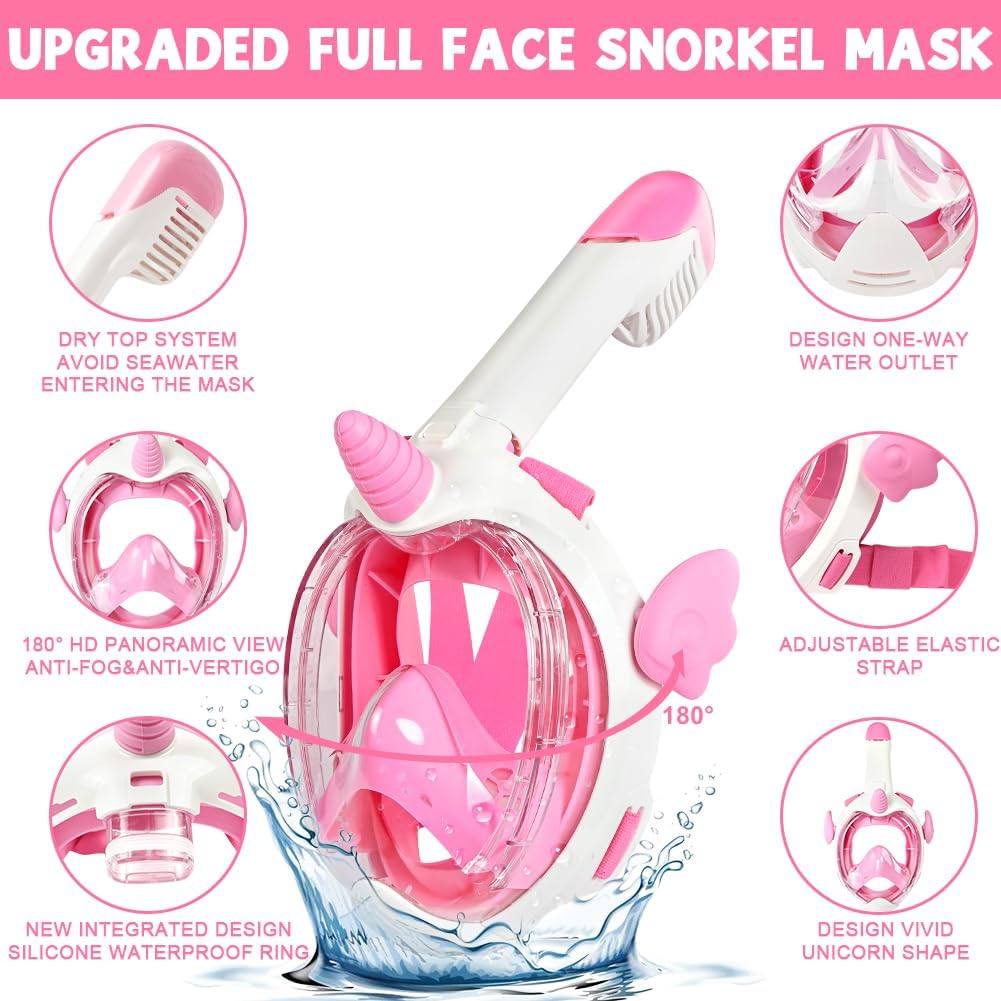 Thumbnail 2 de AOOSA kinder-snorkelmasker met 180° zicht en Dry Top-snorkel