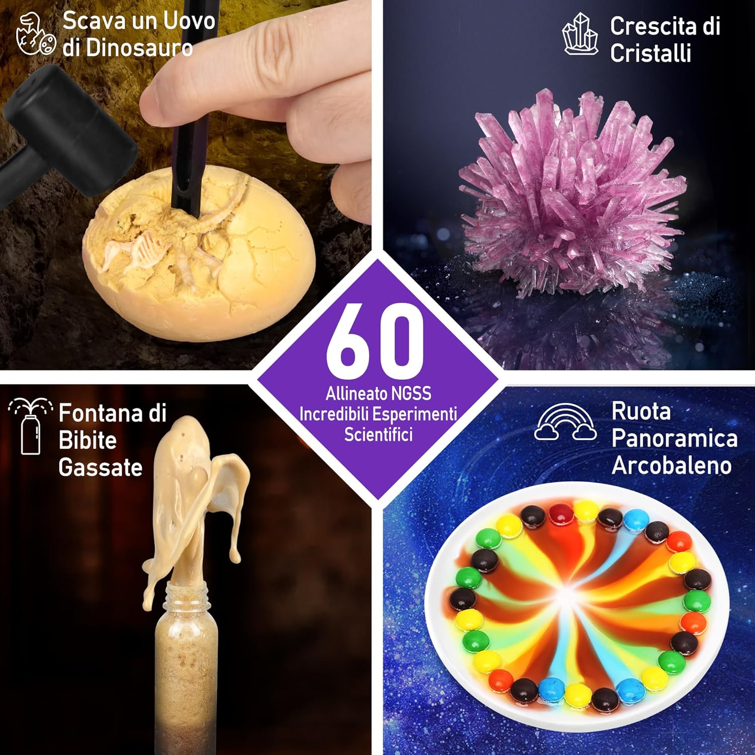 Detalle de BenBen 60+ Esperimenti per Bambini dai 6 Anni in su – Kit Scientifico Educativo